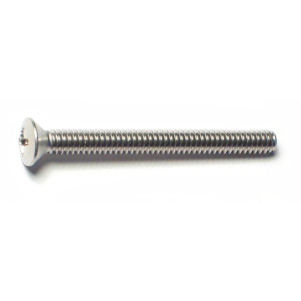 Midwest Fastener #10-24 x 2 in Phillips Oval Machine Screw, Plain 18-8 Stainless Steel, 6 PK 79606